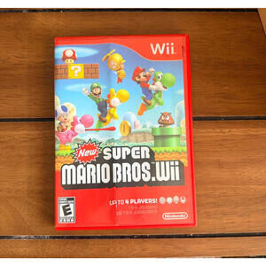 Nintendo Wii New Super Mario Bros. 2009 CASE ONLY + Manual (No Game)